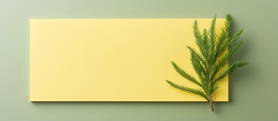 Fototapeta na wymiar Lemon Cypress plant photographed against isolated pastel background Copy space
