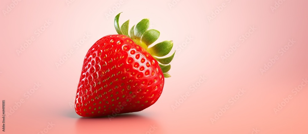 Poster strawberry design element on a isolated pastel background copy space