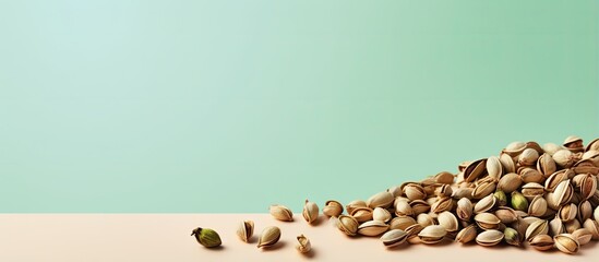 Cardamom seeds on a isolated pastel background Copy space