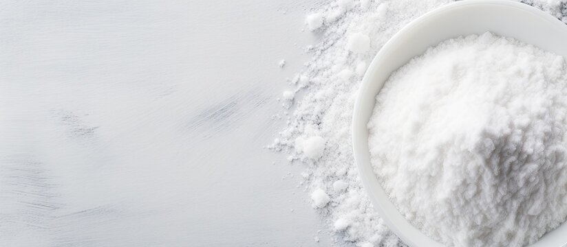 MSG powder E621 isolated pastel background Copy space