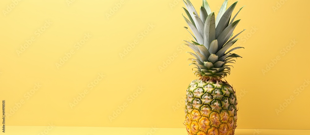 Aufkleber ripe pineapple on isolated pastel background copy space with clipping path