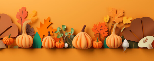Autumn food and nature graphic design with copy space, AI generated illustration