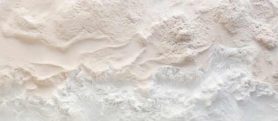 Close up of detailed texture of white and gray coral sand resembling a tropical beach isolated pastel background Copy space