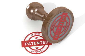 Patented mark with wooden stamp