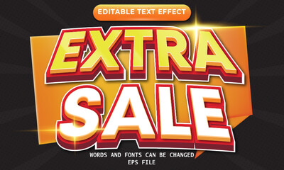Vector Extra Sale 3D editable text effect