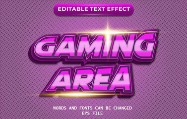  Vector Gaming Area 3D editable text effect