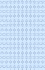 Vertical christmas pattern of blue snowflakes on a light blue canvas