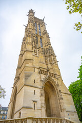 Saint James Tower, French: Tour Saint-Jacques. Flamboyant Gothic tower monument in Paris, France