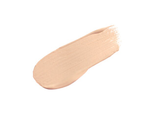Smear of skin foundation isolated on white, top view