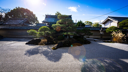 japanese stone garden backyard with rock garden