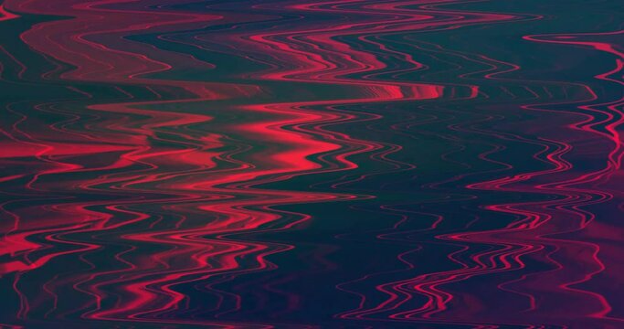 Pink rays of light flash and move in waves against a dark gray background. They resemble radio interference. Animated background and club video. Endless cycle. A loop