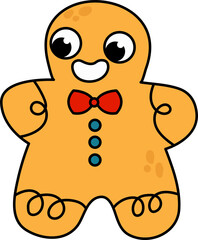 Cute gingerbread in retro style.
