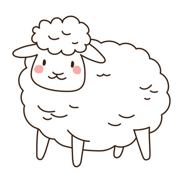 cute sheep animal doodle icon