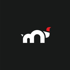 letter M bull or cow logo icon design template
