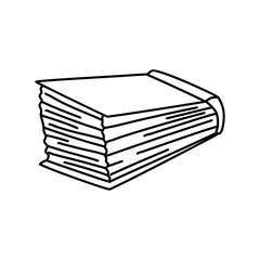 Book icon in doodle style. Hand drawn doodle book. Element for education or knowledge. Isolated on white background