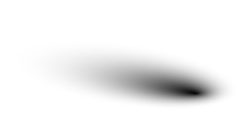 Set of vector shadows with soft edges isolated on transparent background. Realistic design elements for web page and object.