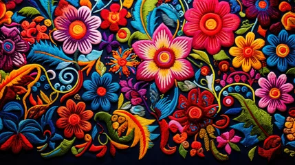 Fototapete Graffiti-Collage hispanic textile