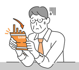 Collection of vector icons for retirement benefits and retirement asset management plans for middle-aged office workers preparing to retire