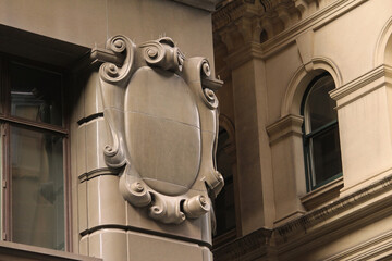 A detail from the The former Commonwealth Bank “moneybox building”, 5 Martin Place - obrazy, fototapety, plakaty