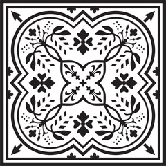Vector monochrome square European ornament. Classic pattern of Ancient Greece, Roman Empire. Suitable for sandblasting, plotter and laser cutting.