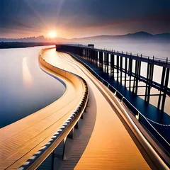Fotobehang pier at sunset © Maryam