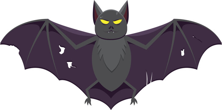 a bat that flaps its wings with a scary face