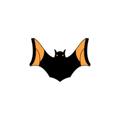 ILLUSTRATION BAT DARK COLOR SIMPLE DESIGN LOGO ICON TEMPLATE VECTOR GOOD FOR HALLOWEN ELEMENT
