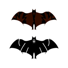ILLUSTRATION BAT DARK COLOR SIMPLE DESIGN LOGO ICON TEMPLATE VECTOR GOOD FOR HALLOWEN ELEMENT