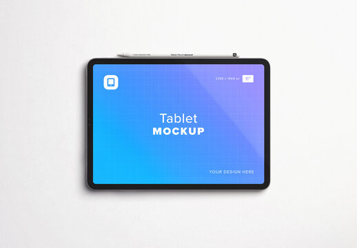 Tablet 11inch with Pencil Mockup