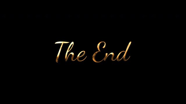 The End animation handwritten in gold ink drops. A good way to close your vlog video so that everyone enjoys it.