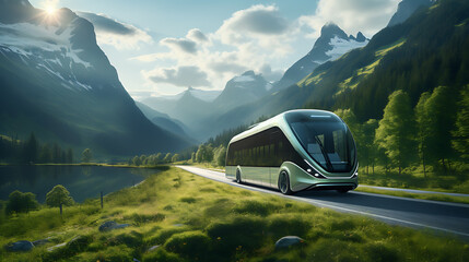 futuristic electric bus