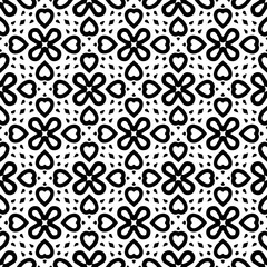 White background with black pattern. Seamless texture for fashion, textile design,  on wall paper, wrapping paper, fabrics and home decor. Simple repeat pattern.