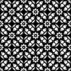 White background with black pattern. Seamless texture for fashion, textile design,  on wall paper, wrapping paper, fabrics and home decor. Simple repeat pattern.