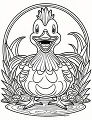 Fototapeta premium angry duck coloring pages for kids relaxation
