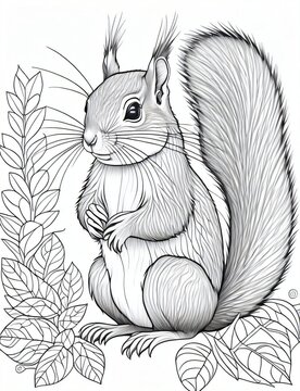 mandala squirrel coloring pages for relaxation. adults and kids