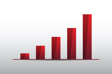 Flat design vector illustration of a sales bar chart symbol_graph_red Color