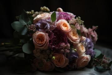 Beautiful purple wedding bouquet