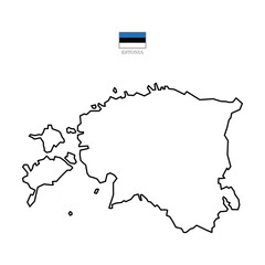 Simple Estonia map. Outline Estonia map isolated on white background. Vector template for infographic and education.