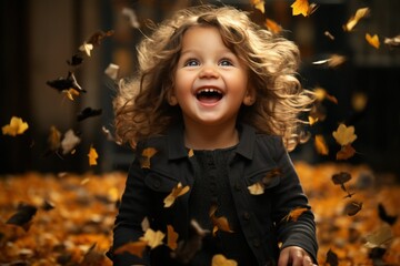 Fototapeta premium portrait of a child in autumn park
