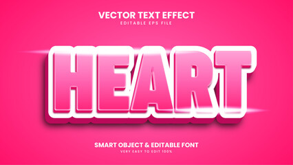 Heart 3d text effect is editable