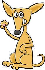 cartoon yellow dog character waving his paw