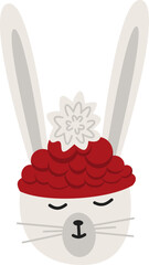 Cute woodland animal face. Hand drawn characters.