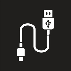 USB cable icon simple design art eps 10