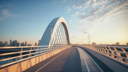 Obraz premium Modern bridge. Generative AI