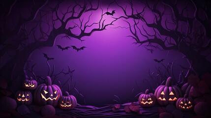 halloween background. cartoon paper style.