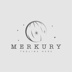 Simple Flat Merkury Planet Logo Template © Халид Амиров