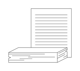 Pile of paper flat monochrome isolated vector object. Paper with reminder. Writing. Editable black and white line art drawing. Simple outline spot illustration for web graphic design