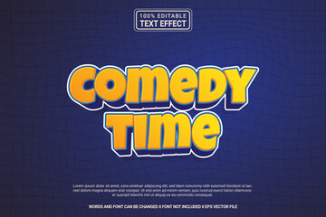 Editable text effect Comedy Time 3d cartoon template stlye modren premium vector
