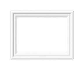 Fototapeta premium White picture frame. Minimalistic detailed photo realistic frame. Png clipart isolated on transparent background
