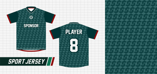 SPORT JERSEY DESIGN WITH SPLIT HEXAGONAL PATTERN